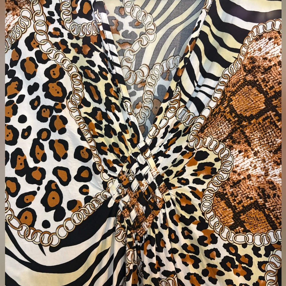 Animal Print Kaftan Dress/mumu or swimsuit cover up - Picture 5 of 6